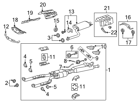 2011 Lexus LS600h Exhaust Components Exhaust Pipe Clamp Diagram for 90461-12405