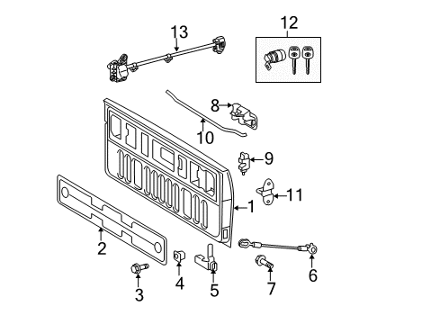 2007 Toyota Tundra Tail Gate Gate Hinge Strap Diagram for 65770-0C060