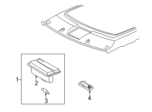 1999 Toyota Camry Overhead Console Overhead Console Diagram for 63660-AA011-B0