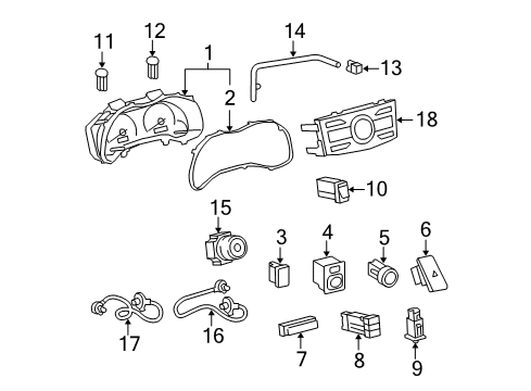 2009 Toyota Corolla Cluster & Switches, Instrument Panel Temperature Switch Diagram for 55902-12100