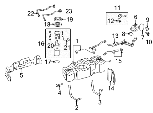 2008 Toyota Sequoia Fuel System Components Fuel Pump Diagram for 77020-0C082
