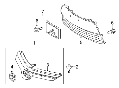 2015 Toyota Corolla Grille & Components Lower Grille Diagram for 53112-02450
