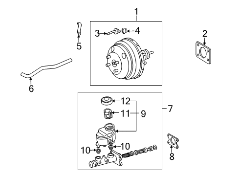 1996 Toyota Tacoma Hydraulic System Vacuum Hose Diagram for 44773-35550