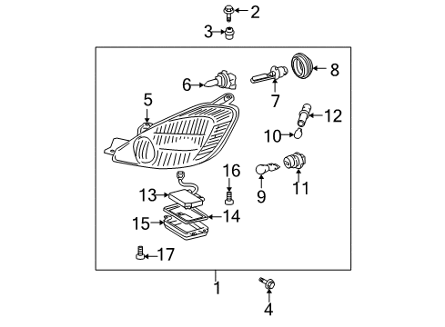 2004 Toyota Sienna Headlamps Composite Assembly Diagram for 81110-AE020