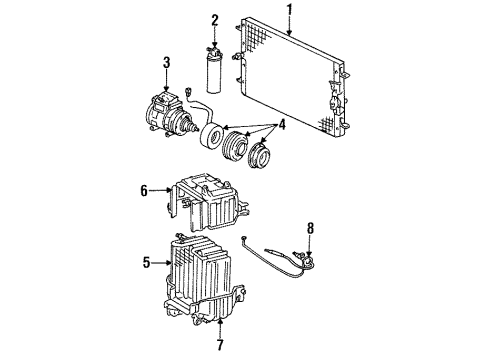 1986 Toyota Cressida A/C Compressor REMAN A/C Compressor Diagram for 88320-22430-84