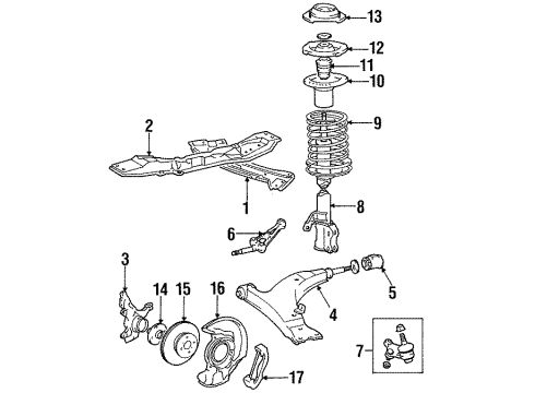 1988 Toyota Celica Front Brakes Support Sub-Assy, Front Suspension Diagram for 48609-20100