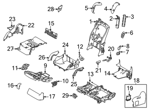 2022 Toyota Sienna Second Row Seats Support Nut Diagram for 90178-A0077