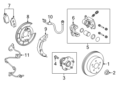 2013 Toyota RAV4 Brake Components Rear Speed Sensor Diagram for 89546-42050