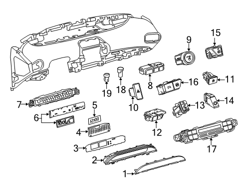 2016 Toyota Prius Switches Plate Diagram for 83862-47L30