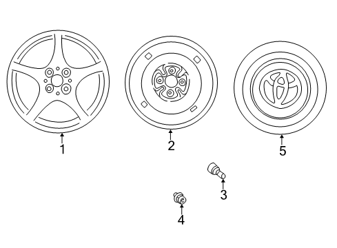 2002 Toyota MR2 Spyder Wheels, Covers & Trim Wheel, Alloy Diagram for 42611-17330