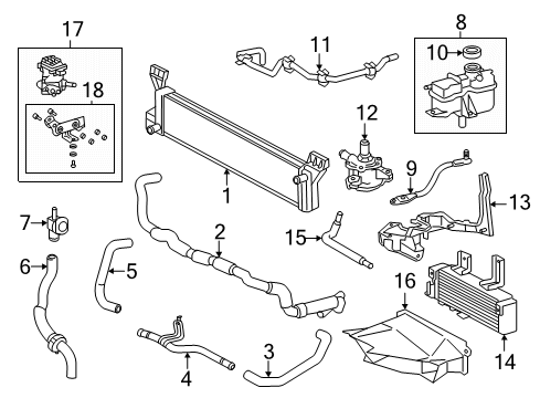 2014 Toyota Highlander Inverter Cooling Components, Trans Oil Cooler Outlet Hose Diagram for G922J-0E010