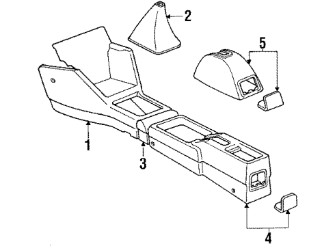 1989 Toyota Tercel Center Console Cover Sub-Assy, Shifting Hole Diagram for 58808-16070-01