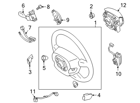 2009 Toyota Prius Steering Column & Wheel, Steering Gear & Linkage Steering Wheel Diagram for 45100-47040-C0