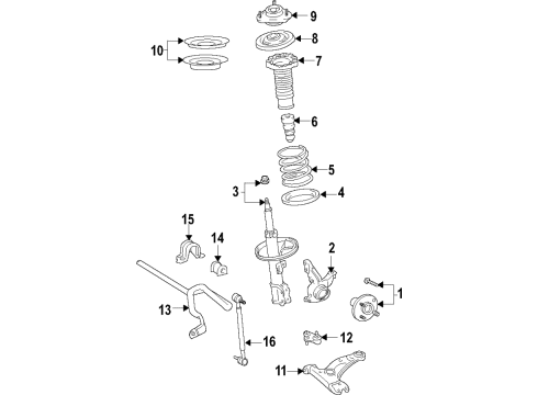 2020 Toyota RAV4 Front Suspension, Lower Control Arm, Stabilizer Bar, Suspension Components Knuckle Diagram for 43202-0R010