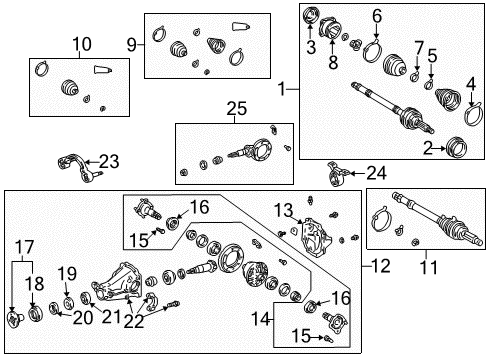 1997 Toyota RAV4 Axle & Differential - Rear Differential Assembly Diagram for 41110-42011