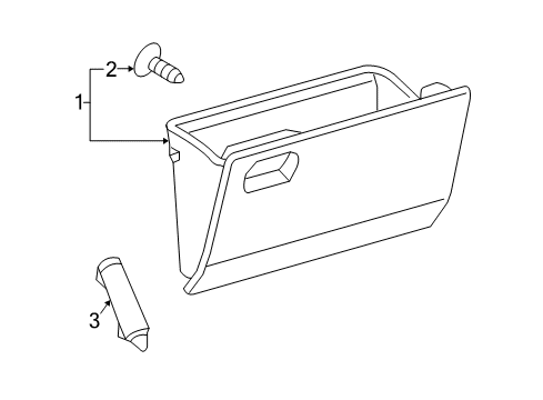 2011 Toyota Yaris Glove Box Glove Box Screw Diagram for 93520-54010
