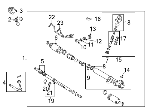 1995 Toyota Tacoma P/S Pump & Hoses, Steering Gear & Linkage Outer Tie Rod Diagram for 45047-39175