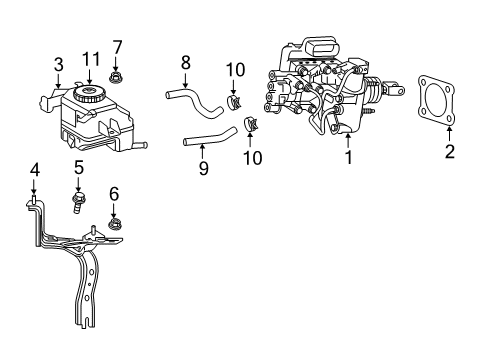 2020 Toyota RAV4 Dash Panel Components Mount Bracket Bolt Diagram for 90119-A0261