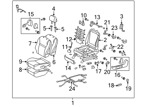 2013 Toyota Corolla Driver Seat Components Recliner Cover Diagram for 71876-AA090-B6