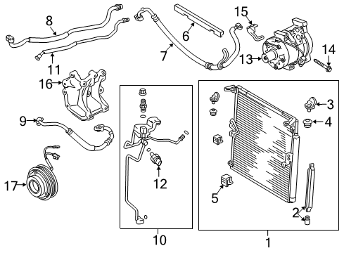 2010 Toyota 4Runner Air Conditioner Clutch Assembly Diagram for 88410-6A140