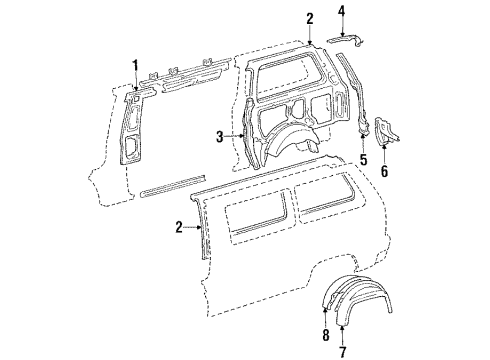 1987 Toyota Van Inner Structure & Rails - Side Panel Cable Sub-Assy, Fuel Lid Lock Control Diagram for 77035-28010