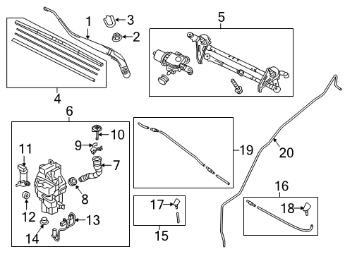 2018 Toyota Yaris iA Wiper & Washer Components Nozzle Assembly Diagram for 85381-WB003