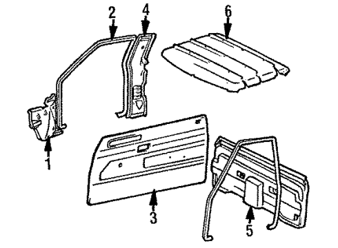 1987 Toyota 4Runner Interior Trim Door Trim Diagram for 67620-89160-03