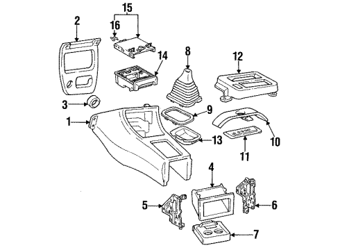 1997 Toyota Corolla Front Console Cover Sub-Assembly, SHIF Diagram for 58808-02021-B0