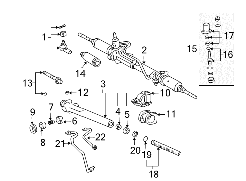 1999 Toyota Tacoma Steering Gear & Linkage Housing Assembly Mount Bracket Diagram for 45515-04010
