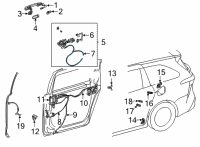 OEM Toyota Sienna Lock Cable Diagram - 69730-08030