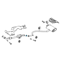 OEM Toyota Prius V Muffler & Pipe Gasket Diagram - 17451-F2010