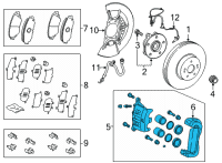 OEM Toyota Sienna Caliper Assembly Diagram - 47730-08040