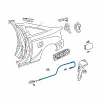 OEM Toyota Celica Release Cable Diagram - 77037-20140
