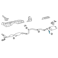 OEM Toyota Rear Muffler Hanger Diagram - 17577-0P050