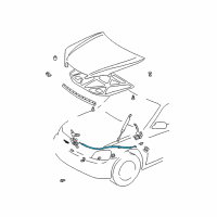 OEM Toyota Camry Release Cable Diagram - 53630-AA020