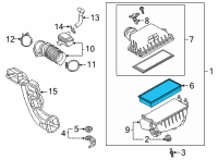 OEM Toyota C-HR Air Filter Diagram - 17801-F0020