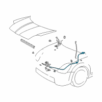 OEM Toyota MR2 Spyder Release Cable Diagram - 53601-17020