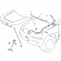 OEM Toyota RAV4 Release Cable Diagram - 53630-42010