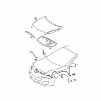 OEM Toyota Corolla Release Cable Diagram - 53630-02200