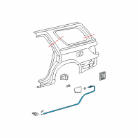 OEM Toyota Sequoia Cable Sub-Assy, Fuel Lid Lock Control Diagram - 77035-0C011