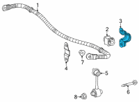 OEM Toyota Highlander Stabilizer Bar Rear Bracket Diagram - 48832-0E210
