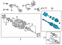 OEM Toyota Prius Prime Axle Shaft Assembly Diagram - 42340-47010