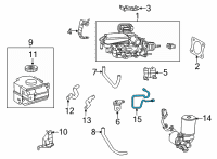 OEM Toyota Highlander Booster Assembly Tube Diagram - 44551-48080