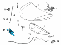 OEM Toyota Sienna Latch Assembly Diagram - 53510-08060