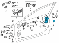 OEM Toyota Camry Lock Assembly Diagram - 69030-02380