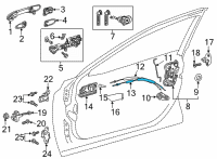 OEM Toyota Highlander Lock Cable Diagram - 69710-0E090