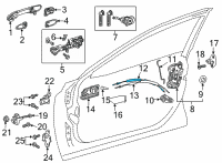 OEM Toyota Highlander Lock Cable Diagram - 69750-0E090