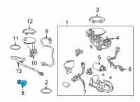 OEM Toyota Tank Pressure Sensor Diagram - 89461-48020