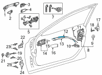 OEM Toyota Sienna Lock Cable Diagram - 69750-08050
