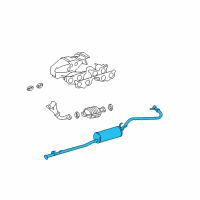 OEM Toyota Muffler & Pipe Diagram - 17405-0C060